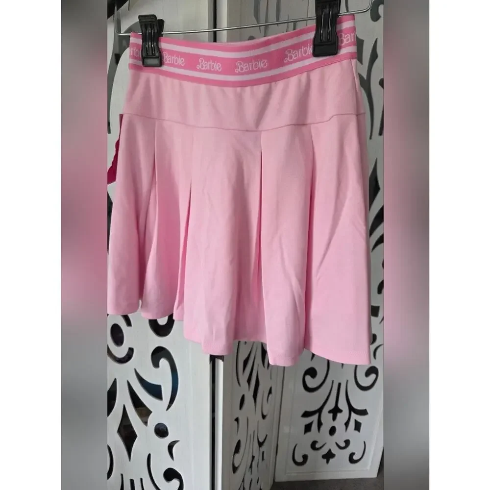 NWT Barbie Pleated Skort Pink Athletic Tennis Skirt Shorts Extra Small XS Y2K